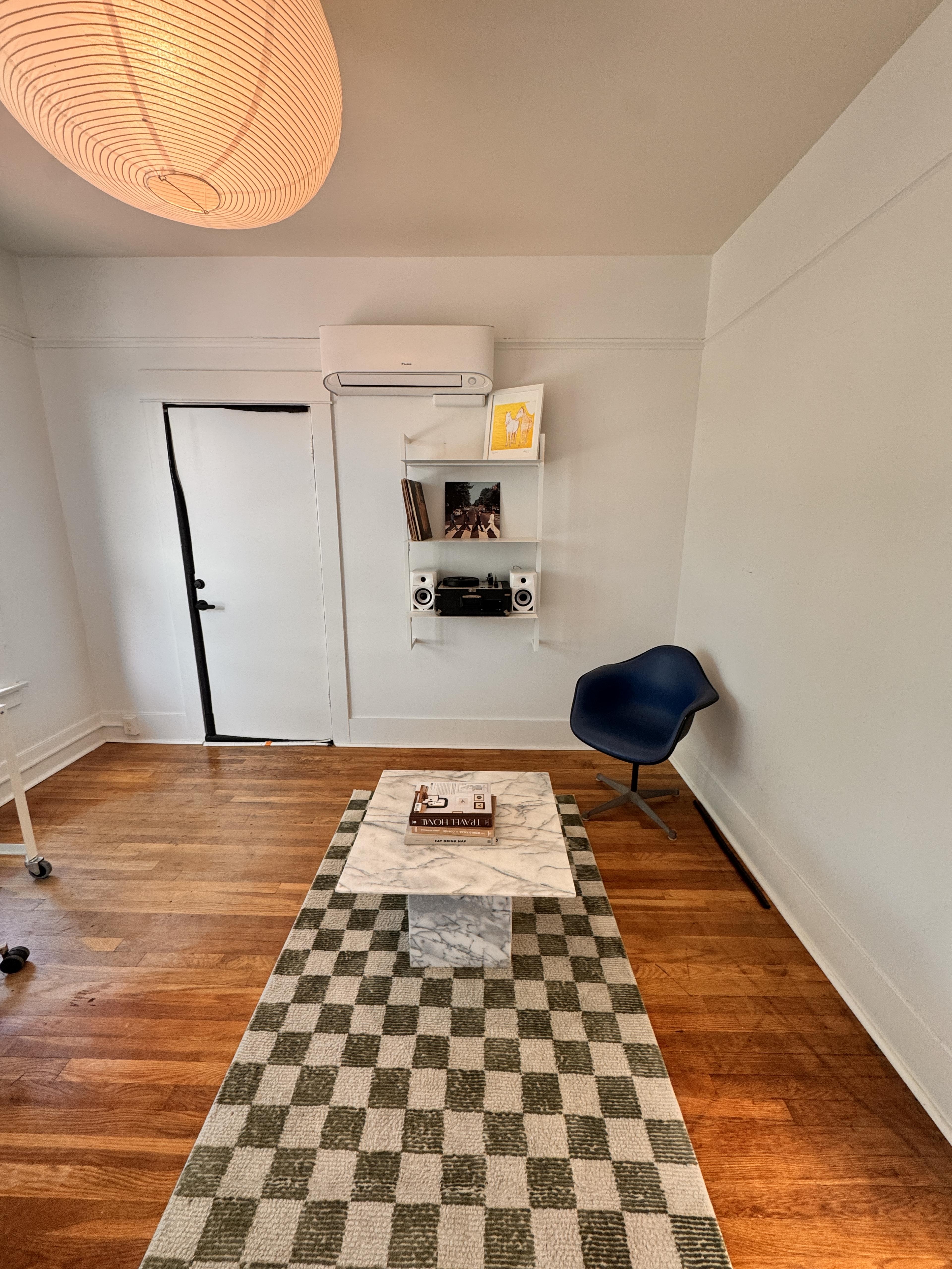 Interior workspace with natural light and modern finishes